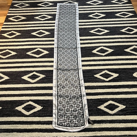 Coach Black and Gray Geometric Scarf - Picture 2 of 5